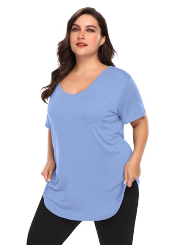 Image of BELAROI Women Plus Size Tops V-Neck Tunics Shirts