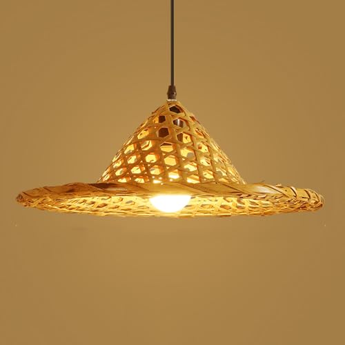 Lámpara de mimbre H3TF5J para sustituir luces frías por calidez rústica