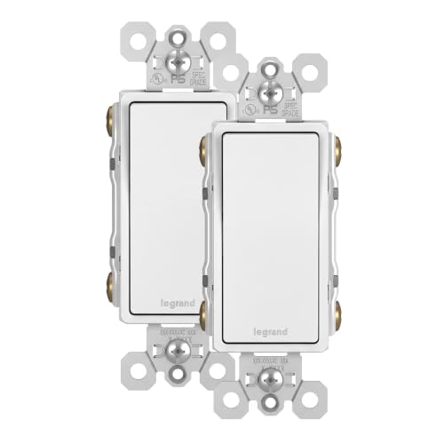 Legrand - Pass &amp; Seymour Radiant 4 Way Light Switch, 15 Amp Wall Light Switch with Rocker Switch, White Decorator Light Switch, TM874WCC6, 1 Count (Pack of 2)