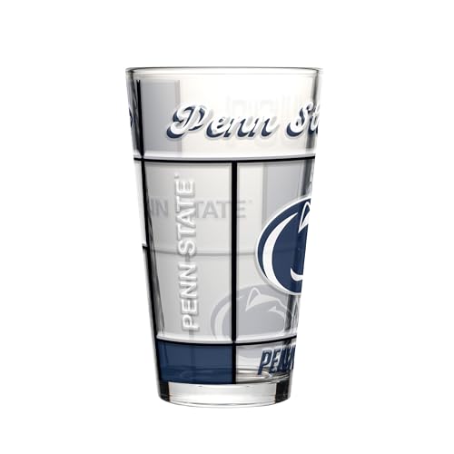 Image of Logo Brands NCAA oz Stained Glass Pint Glass - 3D Embossed Logo & Bold Team Colors - Durable Sports Fan Beer Glass for Home, Bar & Tailgates