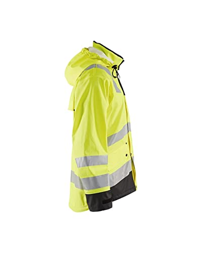 BLAKLADER Men's 4312 Hi-vis Windproof Waterproof Ventilated Rain Jacket with Welded Seams & Removable Adjustable Hood4