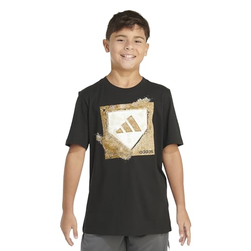 Image of Adidas Boys Short Sleeve T-Shirt Sports Graphic Tee Shirt