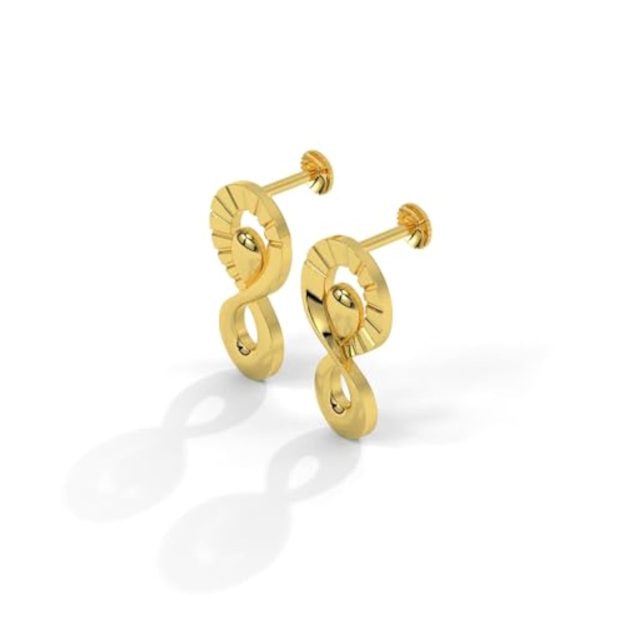 Women's Infinity Sunburst Stud Earrings in 925 Silver with 24K Gold Plated