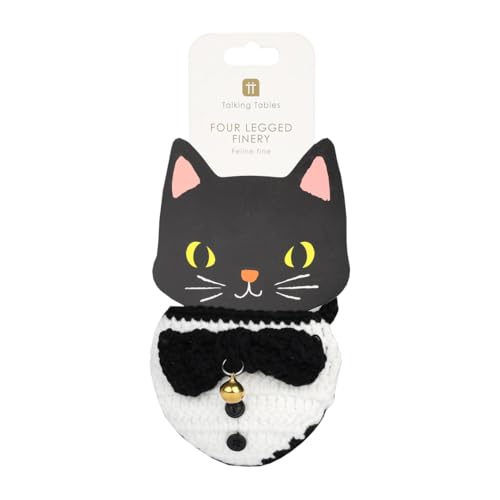 Talking Tables Cat Tuxedo Bandana Kerchiefs for Pets Accessory- Crochet Tux for Dogs Cats and Puppies Halloween Cat Costume - Image 2