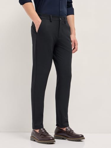 Image of THE BEAR HOUSE Men's Blue Regular Fit Formal Trouser