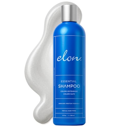 Elon Essential Shampoo for Damaged Hair — For Dry Hair, Color-Safe & Color-Extending Hair Repair & Hydrating Shampoo — Sulfate Free & Paraben Free (12 Fl Oz)