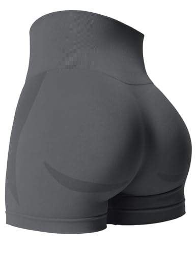 YEOREO Seamless High Waisted Shorts for Women Smile Contour Biker Shorts Gym Yoga Workout