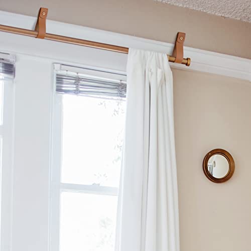 Addgrace 10Pcs Leather Curtain Rod Holder, Pu Leather Curtain Rod Bracket For Hanging Towel, Decorative Leather Strap Wall Hooks, Wall Mounted Leather Loop For Oars Brown 10Pcs 9.8" #TOP5