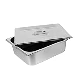 MUCKLILY Edelstahlpfanne mit Deckel Hotelpfanne für Dampfgaren Buffet Server Jam Dampftischpfanne Teiliges Deckel für Catering und Restaurantbedarf