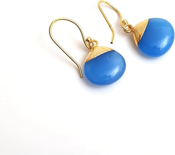 Gempires Natural Pear Cabochon Hook Earring, Meditation Earring, Handamde Jewelry, Gift for Her - Image 6