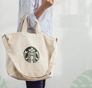 Amazon Co Jp スターバックストートバッグ台湾スタバエコバッグキャンバスバッグ大容量 ロゴ ハンドバッグ2wayショルダーバッグ シューズ バッグ