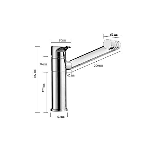 Robinet de lavabo en cuivre anti-éclaboussures et orientable à 360° - 3
