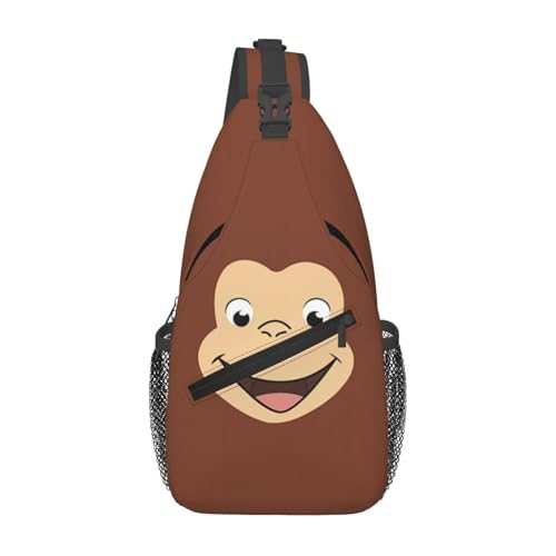 スリングバッグ おさるのジョージ かわいい 漫画 ウエストバッグ 軽量 大容量 防水 おしゃれ アニメ 斜めがけバッグ チェストバッグ 登山 旅行 人気 ギフト