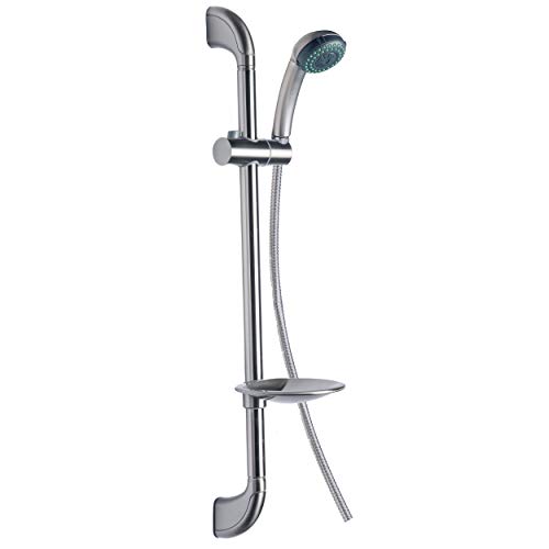 Barra deslizante de latón con ducha manual ajustable y jabón miniatura 1