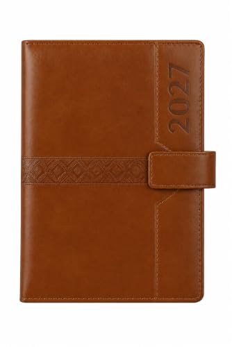Image of Luxury B5 Diary 2027 - Leather Cover, Ruled Journal Notebook for Men & Women, Business Planner, Personal Organizer, Office & School Notebook, Daily Writing, Notes & Sketchbook