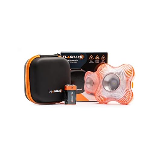 Flash LED - Baliza Autónoma Emergencia, Luz de Preseñalización Peligro, Linterna, Base imantada, Seguridad Vial, Homologada Normativa DGT, Señal V16