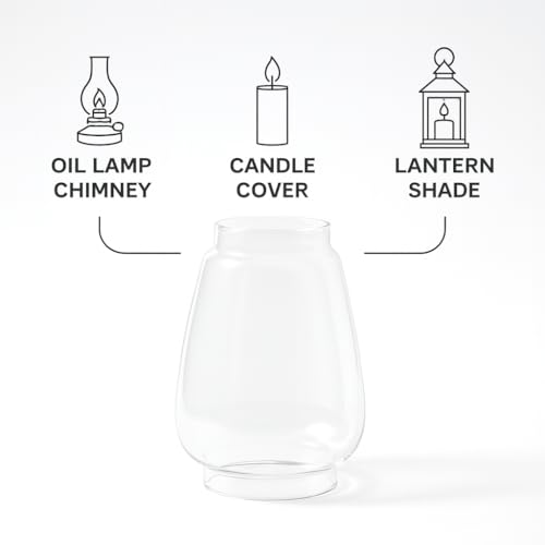 Image of Chimney for Hurricane Lantern | Cover for Diya, Lamp & Lantern | Wind Protector Chimney for Akhand Jyot, Candle Holders (Glass Cover Only, Without Diya) (Clear, 6 cm Bottom Dia)