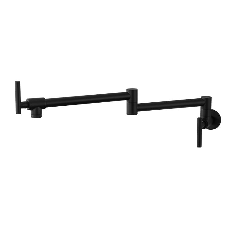 Robinet d'évier mural pour cuisine moderne avec double bras pliable noir