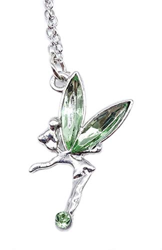 Preisvergleich Produktbild irresistible1 niedliche niedliche Tinkerbell Fee Halskette Anhänger mit farbigen Kristallen und Einer Silberkette in Grün