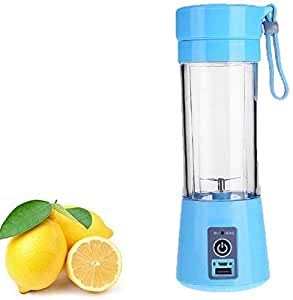 Prayas Enterprise Portable USB Electric Blender Juicer Cup Plastic Fruit Juicer Grinder 380ml Juice Blender Fruit Juicer Cup Bottle (Multicolour)