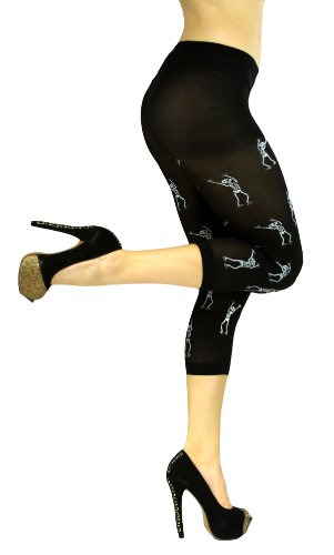 Image of ToBeInStyle Women's Scary Skeleton Leg Bones Halloween Hosiery Tights & Thigh High Stockings