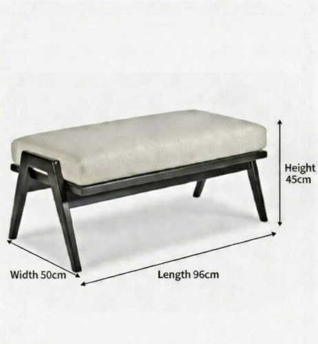 Image of Stool /Seat /Ottoman /Bench in Solid Sheesham Wood Stool with Cushion | Sitting Chair with Handle (Natural, 2++Seater)