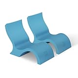 Ledge Lounger - Signature Lowback Chair - for in-Pool or On-Deck Use - Water Depths 0-9β - Compatible with All Types - Resin Water Chairs - for Pool, Sundeck, Patio - Set of 2 - Light Blue