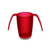 Ornamin 2-Henkel-Becher 250 ml rot (Modell 816) / Spezial-Trinkhilfe, Pflege-Becher, Tremor-Becher, Kunststoffbecher