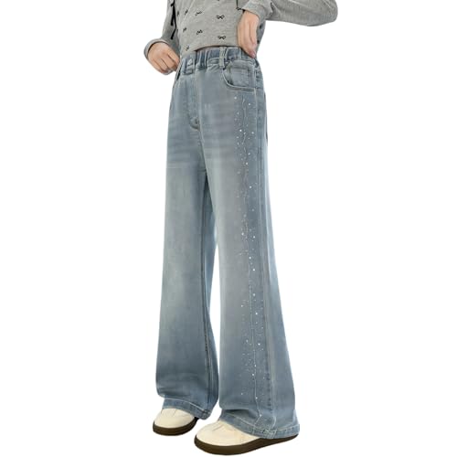 Jeans évasés pour filles pantalon large baggy en denim enfant et ado
