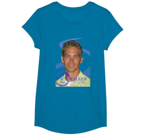 Paul Walker_002 T-Shirt, Girls, Sapphire Blue, Medium