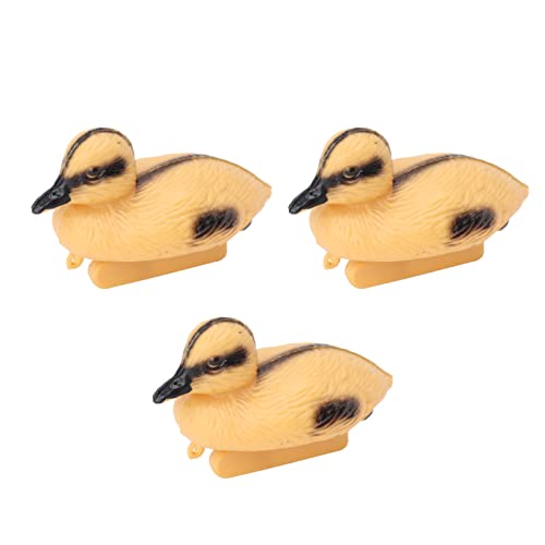 3 Pièces Canard Flottant pour Jardin, Décoration de Faux Canard en Plastique Flottant, Figurine de Canard Jaune Réaliste, Ornement D'étang à Poissons pour...
