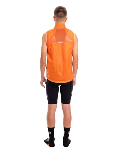 Colete Corta Vento de Ciclismo Masculino Márcio May Pro Orange