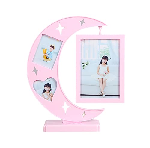 GRTG Cartoon Children's Desktop Photo Frame, Cute Boy and Girl Combination Frame, You Can Print Photos (Color : Pink, Size : Photo Frame)