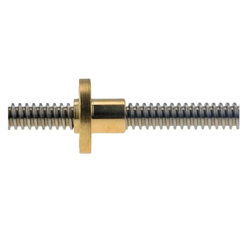 Metal Ball Screw nut Trapezoidal Rod Lead Screw Thread 8mm T8 Pitch 2mm Lead 2mm Length 100mm-800mm with Brass Nut(750mm)