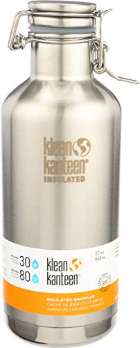 Klean Kanteen Double Wall Vacuum Insulated Stainless Steel Growler with Leak Proof Stainless Steel Swing Lok Cap - 32oz