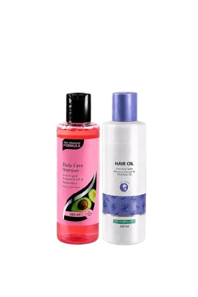 Shampoo & Hair Oil Combo Pack | Avocado Oil & Rosemary Shampoo 200ml + Hair Oil with Amla, Tea Tree Oil & Arnica Extracts 200ml | Complete Hair Care Kit for Men & Women-image-49
