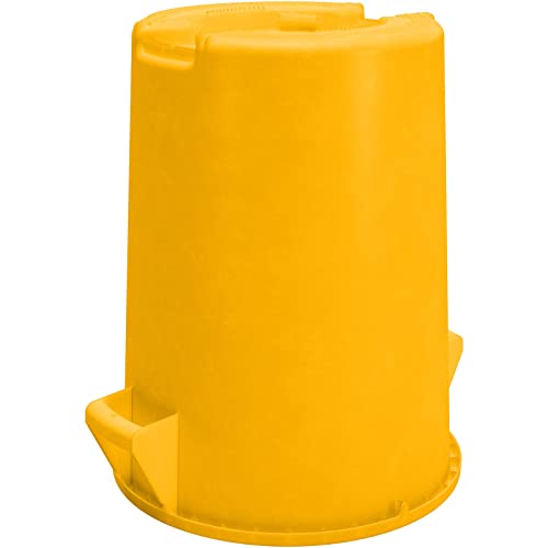 Image of SPARTA Bronco Round Waste Bin, Trash Can with Handles for Garbage or Recycling, 32 Gallon Capacity, Yellow