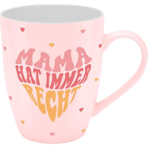 GRUSS & CO Becher mit Motiv 'Mama' | Tasse mit Spruch, New Bone China Porzellan, 35 cl, mit Geschenkbaderole | lustiges Geschenk, Geburtstag | 74195