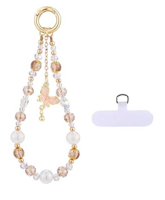 Phone Charms For iPhone, Mobile Charms For Women, Floral Beaded Design, Secure Attachment For Phones And Bags, Flower Charm With White Spacer-image-38
