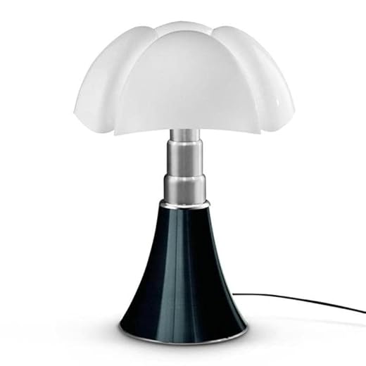 Pc Portatile PIPISTRELLO-- Lampada a LED con base telescopica, altezza 66-86 cm, colore: Nero lucido Martinelli Luce - Design da Gae Aulenti