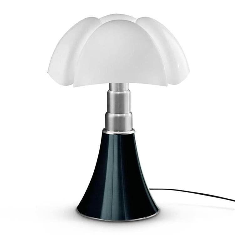 PIPISTRELLO-Lampada Lampade LED Base Telescopica H66-86cm Nero Lucido Martinelli Luce - Progettato da Gae Aulenti