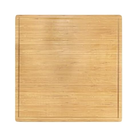 BambooMN Bamboo Burner Cover Cutting Board - 3 Ply - Extra Large Square - Grooved/Flat (24" x 24" x 0.75") - 1 Piece Cover