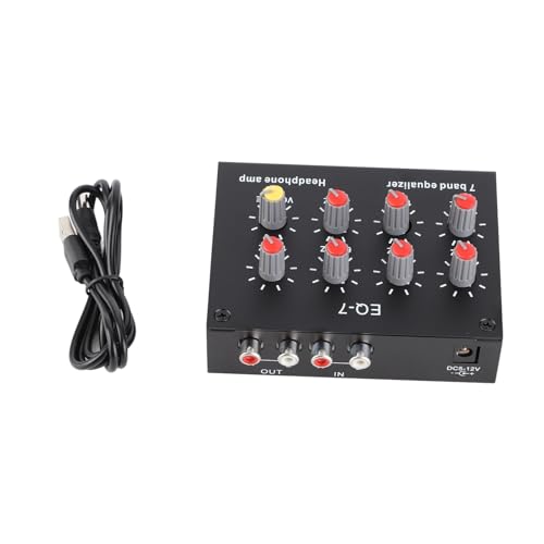 Ecualizador de sonido digital gráfico de 7 bandas Zunate, con amplificación dual canal y amplificador para auriculares, para audio automotriz y control de sonido en teléfonos móviles miniatura 6