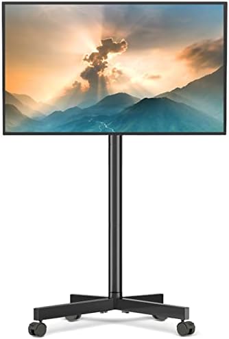 5Rcom Rolling TV Stand, Adjustable TV Cart w/Locking Wheels for 23-60" LCD LED Plasma Flat Panel Screen TV, Max VESA 400x400mm, Mobile TV Stand