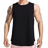 MEIMIYI Tank Top Herren Ärmellos Leichte Komfortabel Sportshirt Fitness Atmungsaktiv Schnelltrocknend Achselshirt Laufshirt Draussen Gym Workout Muskelshirt G-Black L