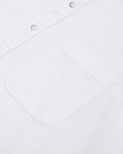 siliteelon Herren Hemd Leinenhemd Langarm Stehkragen Leinenshirt Hemden Herren Freizeithemd Casual Regular Fit Sommer Standhemd – Bild 5