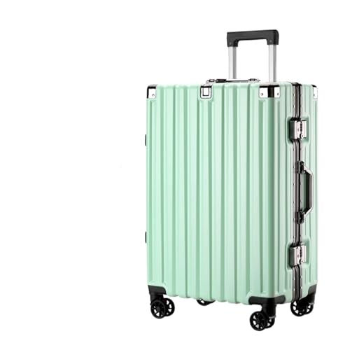 Wheel Speed Sensor Large Capacity Luggage Aluminum Frame Reinforced Collision Trolley Case Password Box Casual Suitcase Silent Wheel ABS Wheel Speed Sensor Front(Green,20