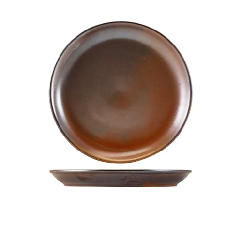 Genware Terra Porcelain, Rustic Copper, Coupe Plate, 240mm, CP-PRC24, Pack of 6, 240mm Diameter