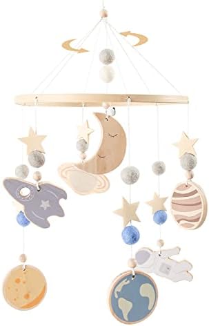 Baby Mobile for Crib Crib Nursery Mobile for Boys Girls Boho Bee Flower Nursery Decor Soothe Toy Baby Shower Set for Infant Bedroom Hanging Decoration Toy(Bee) 7