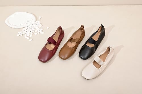 Mary Jane Shoes Women Comfortable Fashion Elastic Ankle Straps Flats Shoes Round Toe Ballet Flats3